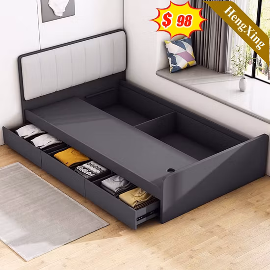 Diseño de madera moderno hogar muebles de sala de estar conjunto de dormitorio litera de muestra única con gabinete de almacenamiento